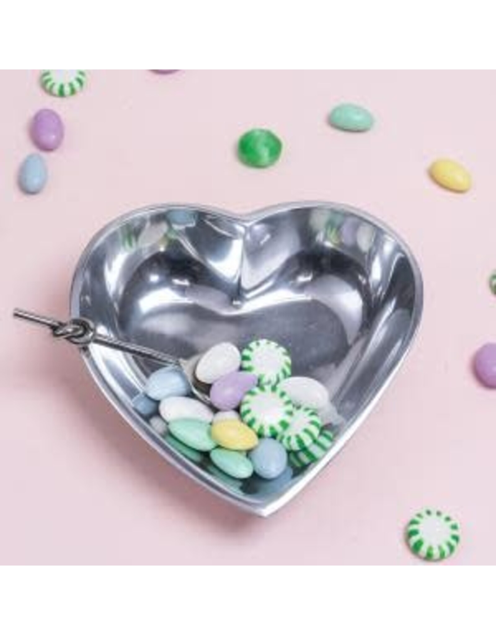 Polished Aluminum Heart-Shaped Bowl