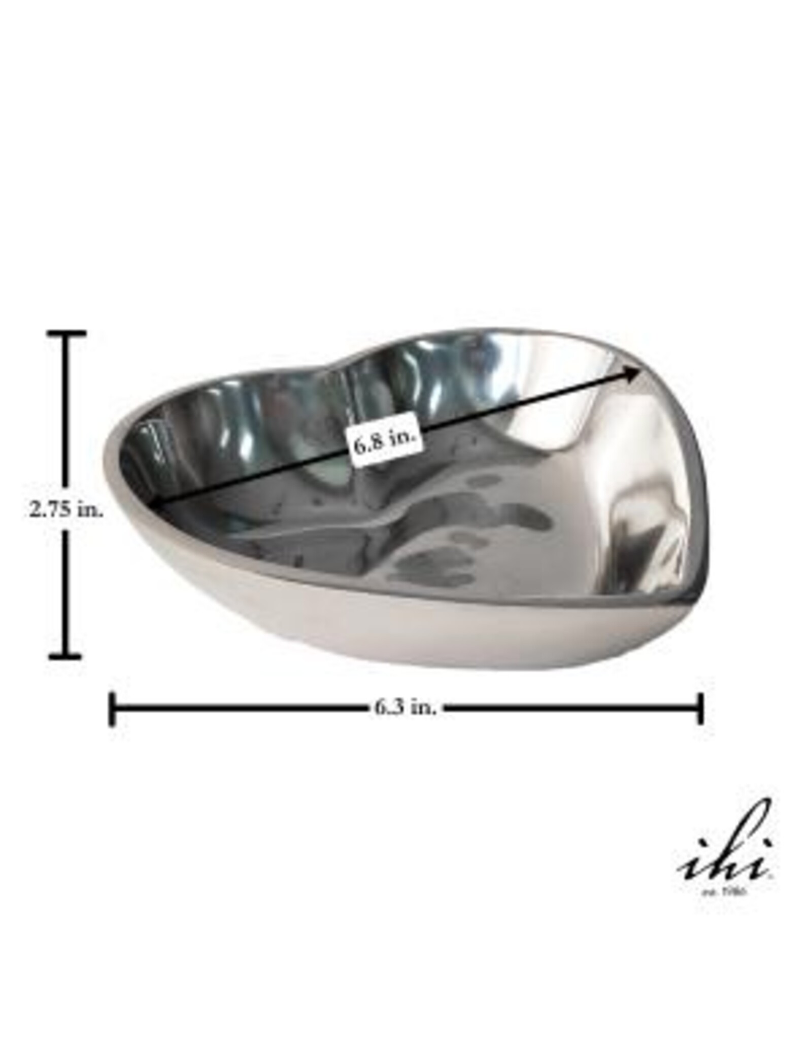 Polished Aluminum Heart-Shaped Bowl