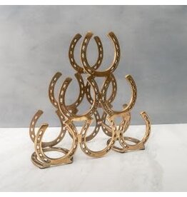Stacked Horseshoe Wine Rack - Brass Finish