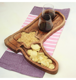 Acacia Wood Cowboy Boot Chip & Dip Platter