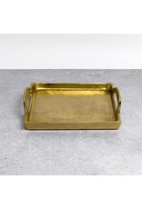 Textured Gold Aluminum Rectangular Tray w/ Handles