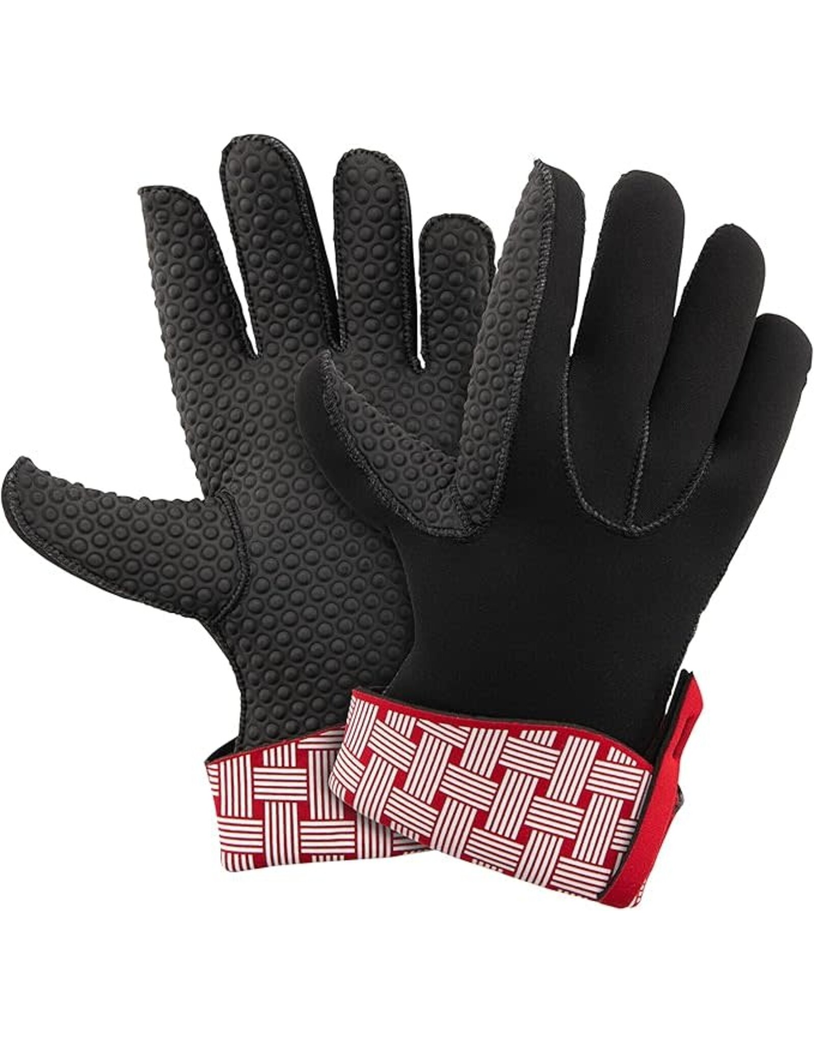 Kitchen Grips 5-Finger Glove Set of 2 -Lg. Cherry/White Woven