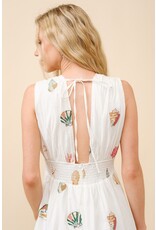 Mila Seashell Embroidered Plunge Neck Maxi Dress