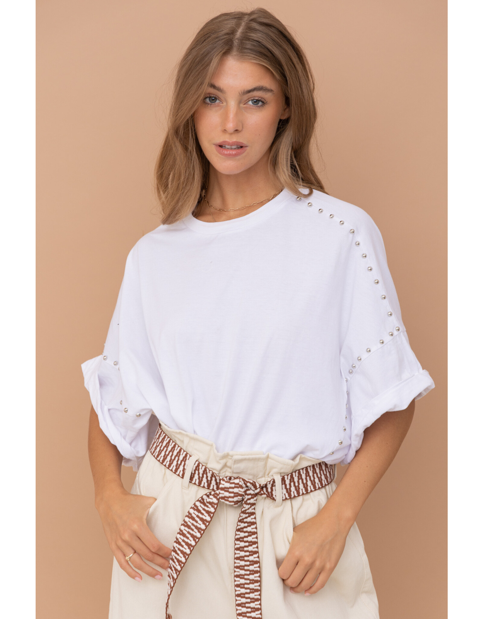 Mira Studded Over Sized High Low Top