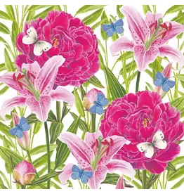 Peonies & Lillies Luncheon Napkins