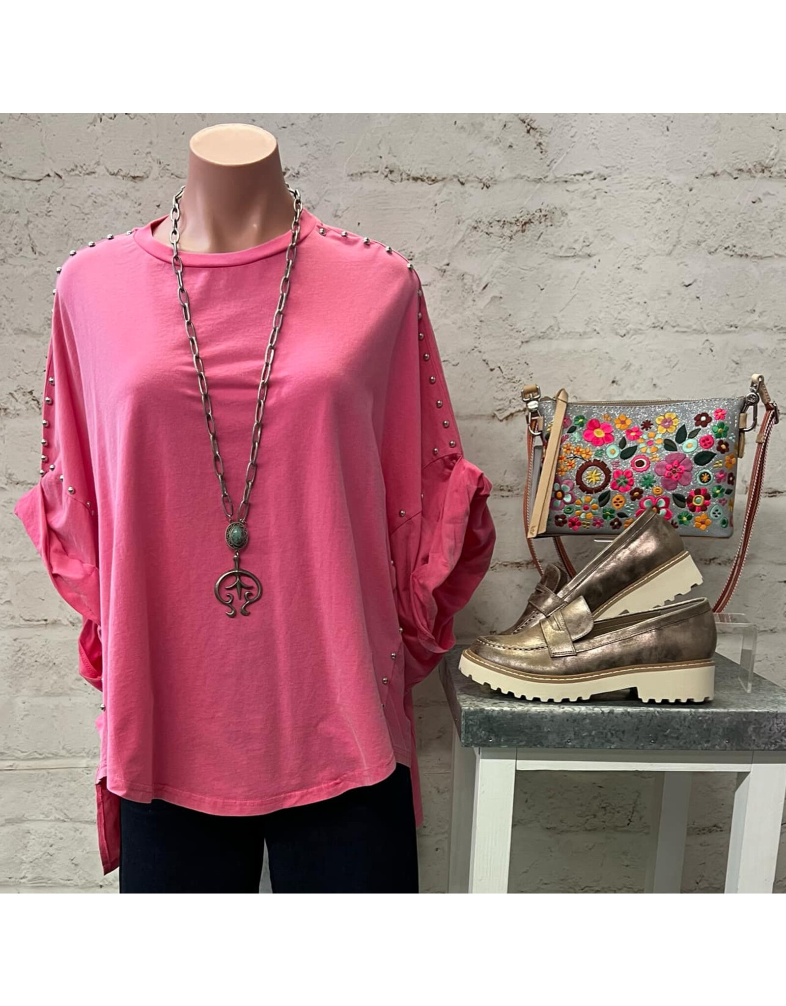 Mira Studded Over Sized High Low Top