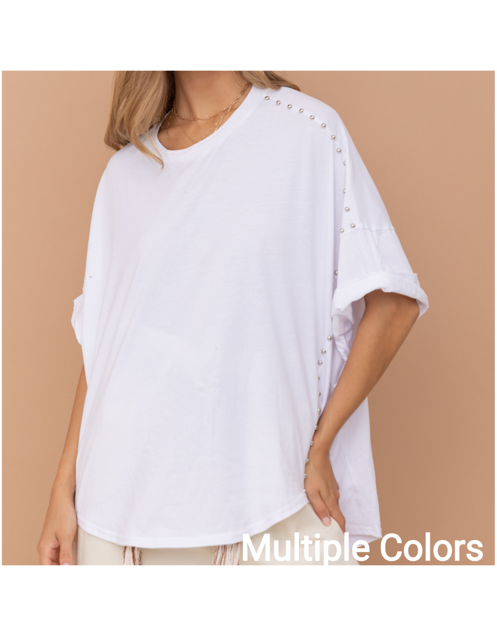 Mira Studded Over Sized High Low Top