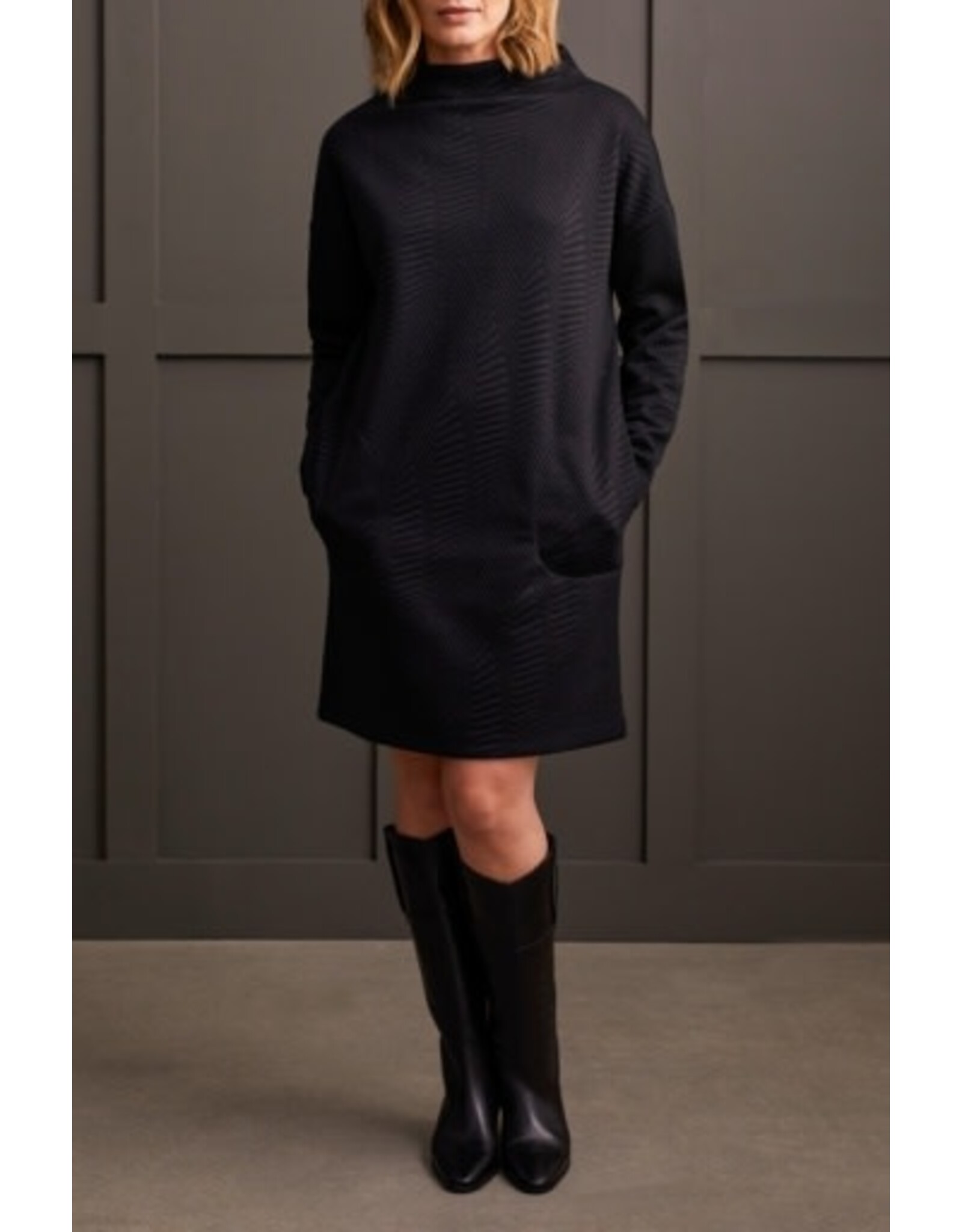 Tribal Tribal Funnel Neck Dress with Pockets