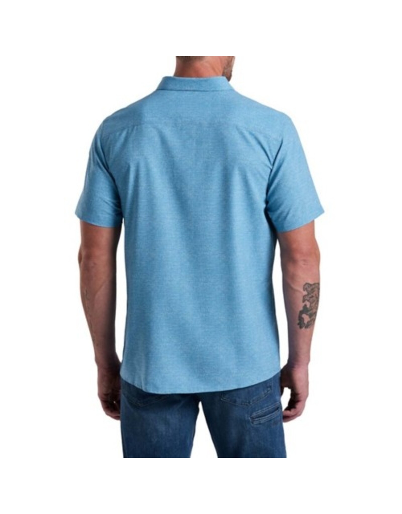 Kuhl KUHL Mens Persuadr Short Sleeve Shirt Blue Chalk