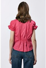 Dear John Denim Dear John Julia V-Neck Short Sleeve Top - Raspberry
