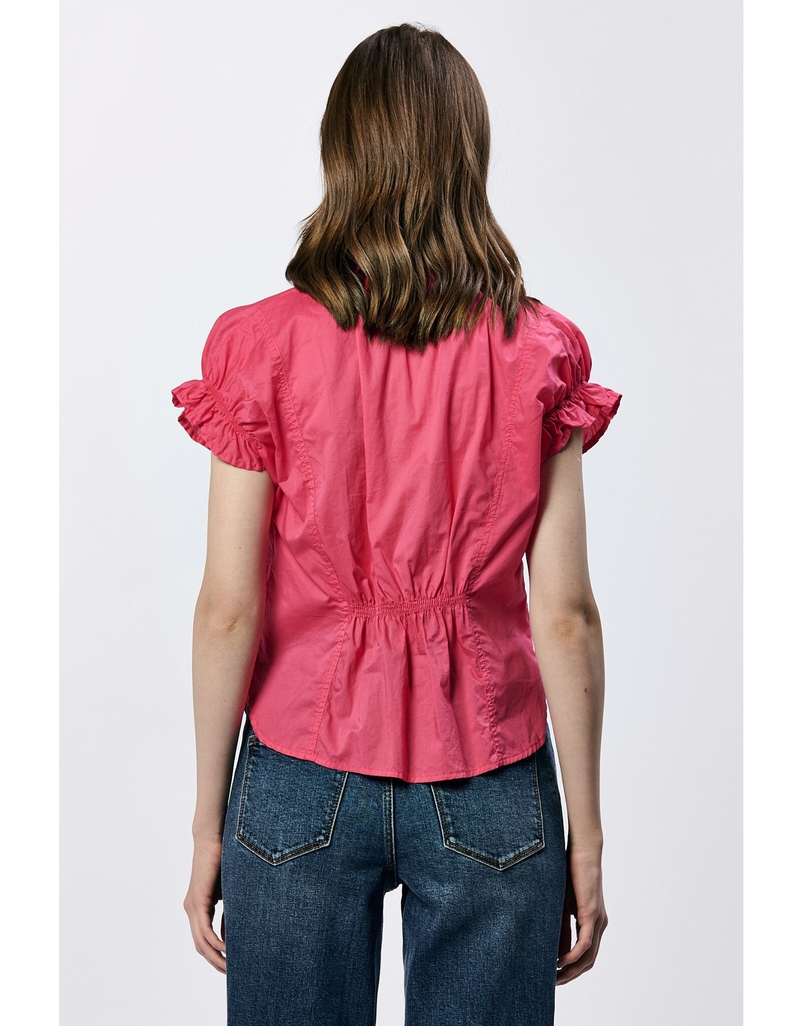 Dear John Denim Dear John Julia V-Neck Short Sleeve Top - Raspberry