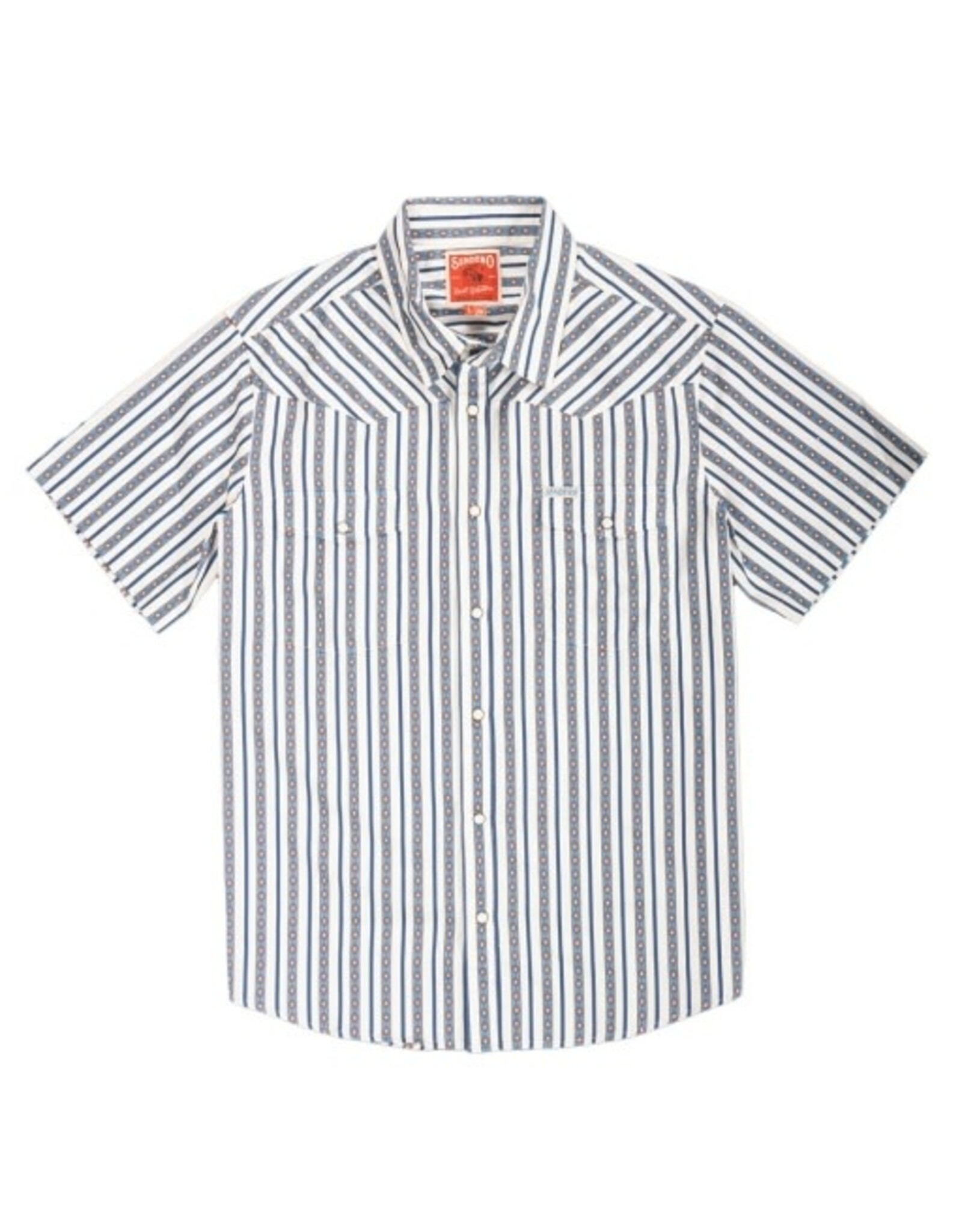 Sendero Serape Pearl Snap Short Sleeve Shirt Navy