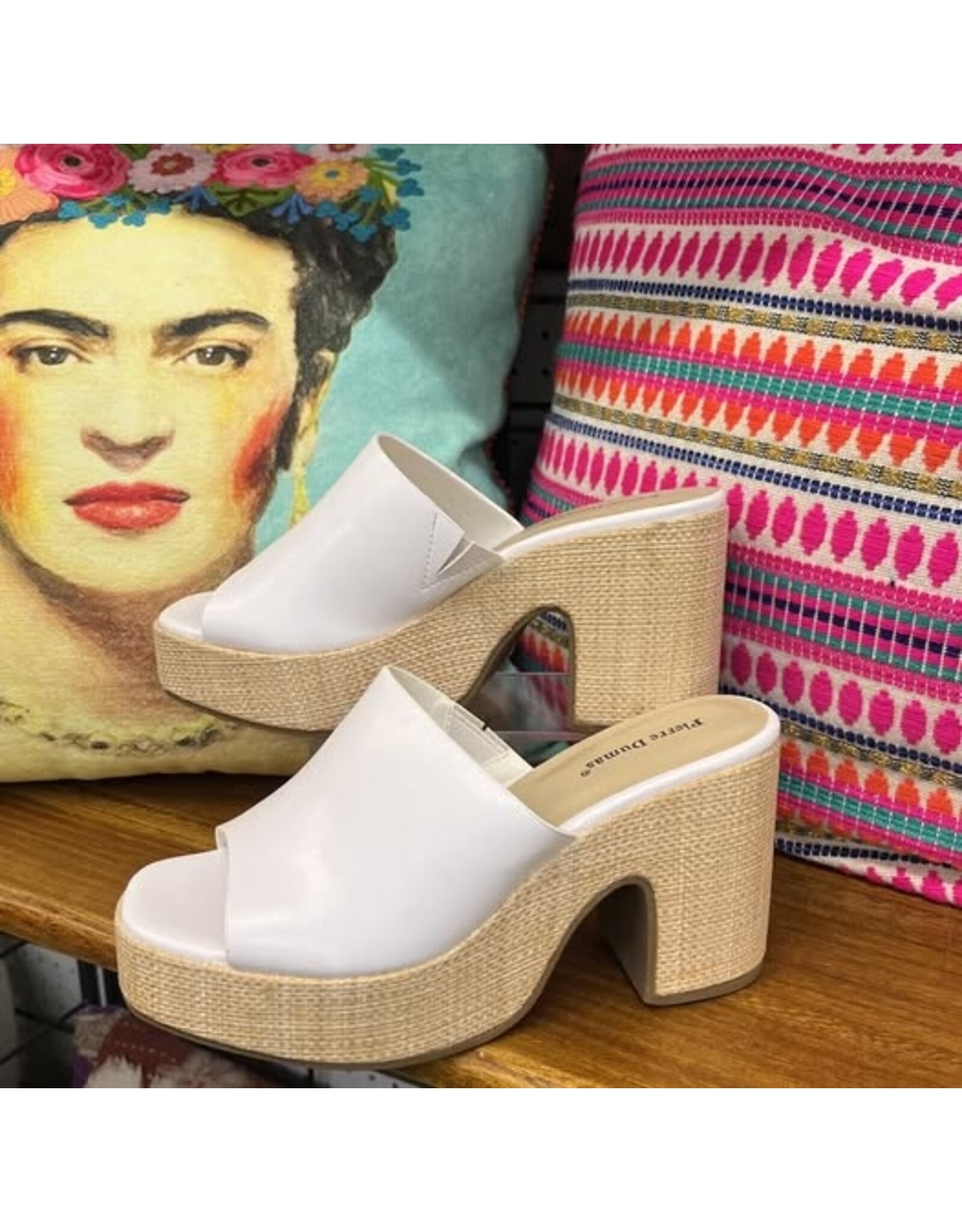 Pierre Dumas Tayla-1 Wedge White Basket Weave Base