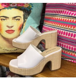 Pierre Dumas Tayla-1 Wedge White Basket Weave Base