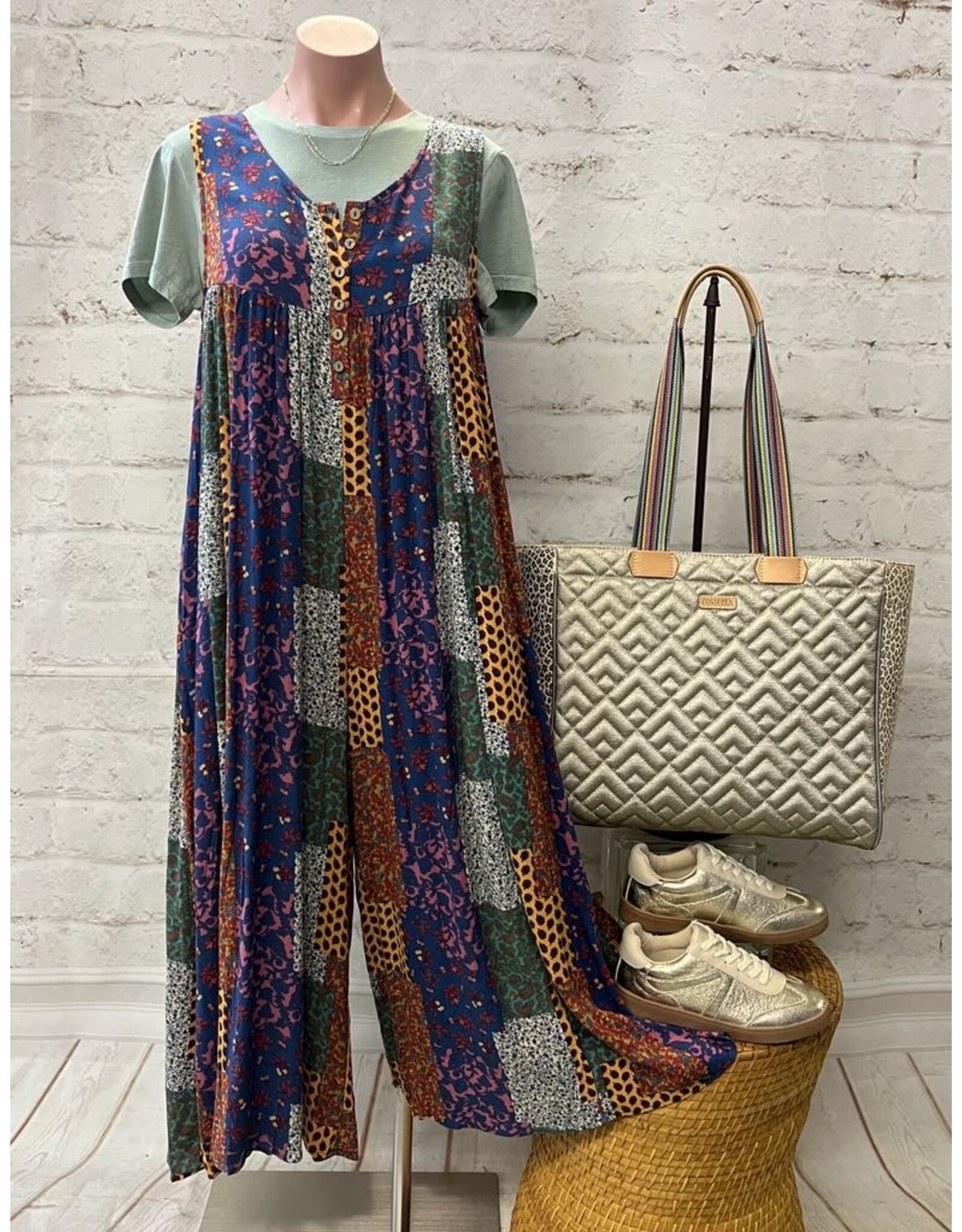 Juliet Patchwork Wide Leg Jumpsuit