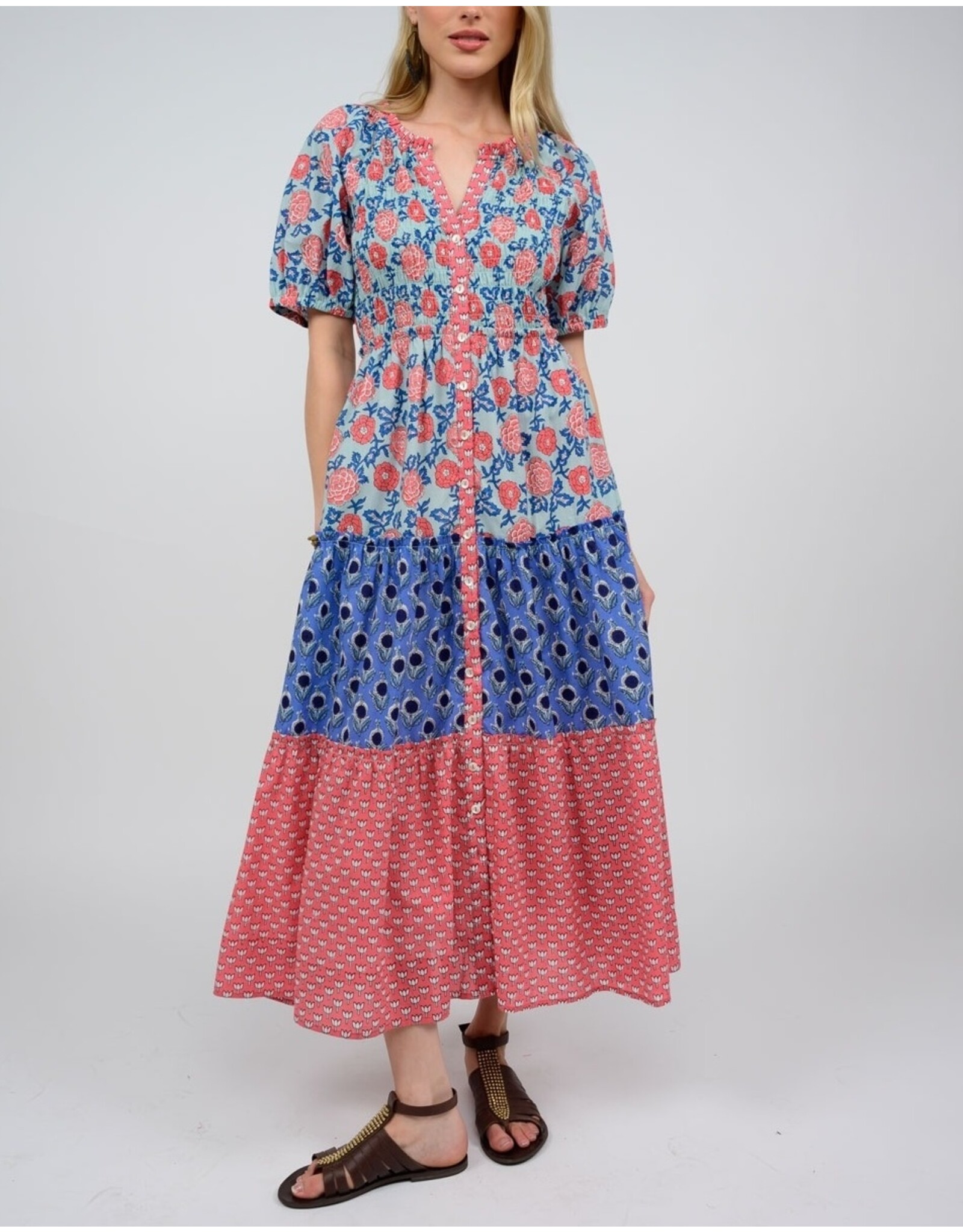 Uncle Frank Uncle Frank Smocked Top Tiered Dress