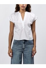 Dear John Denim Dear John Julia V-Neck Short Sleeve Top - White Dear John Denim Dear John Julia V-Neck Short Sleeve Top - White
