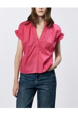 Dear John Denim Dear John Julia V-Neck Short Sleeve Top - Raspberry