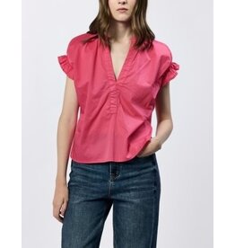 Dear John Denim Dear John Julia V-Neck Short Sleeve Top - Raspberry