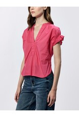 Dear John Denim Dear John Julia V-Neck Short Sleeve Top - Raspberry