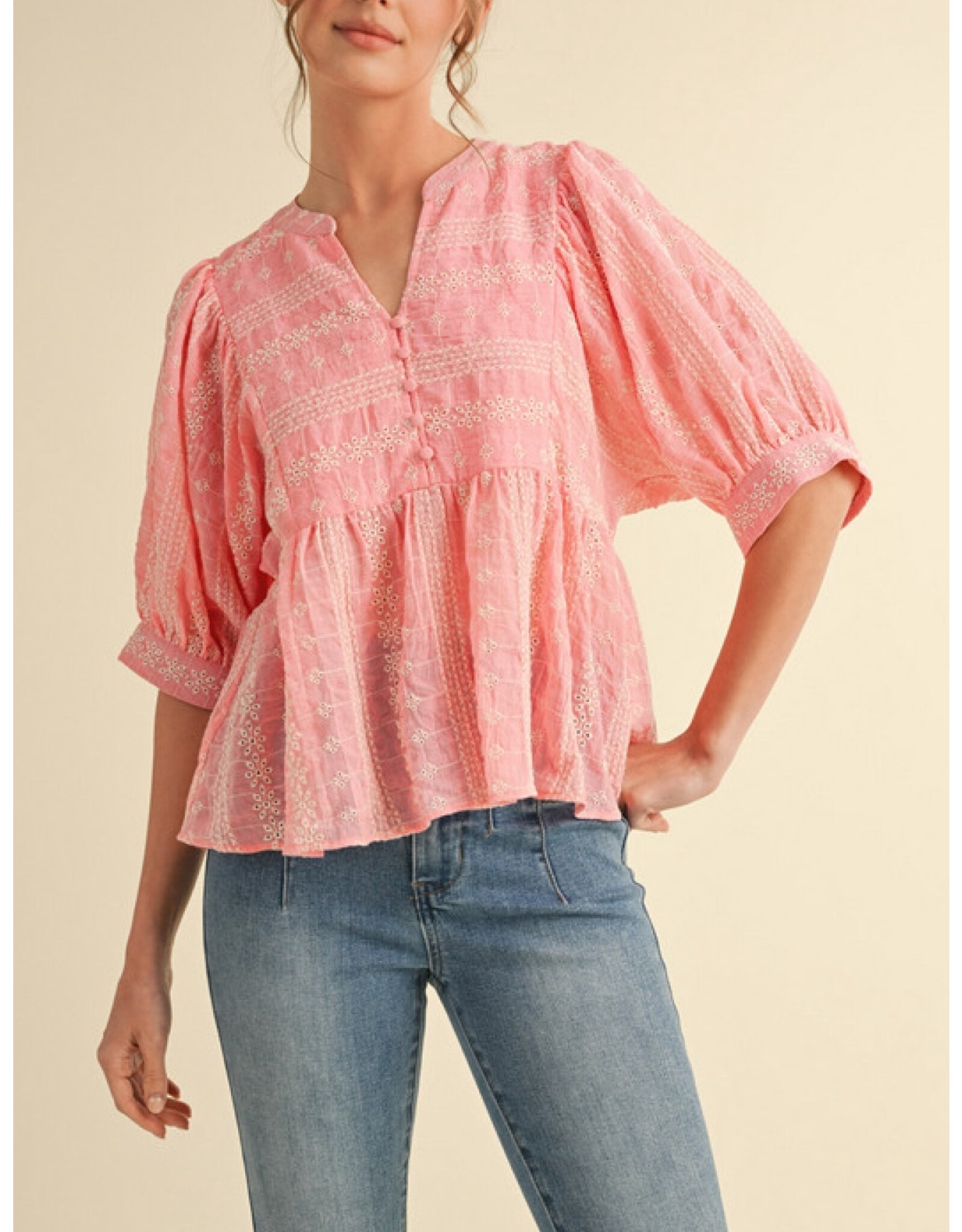 Minette Embroidered Swing Top