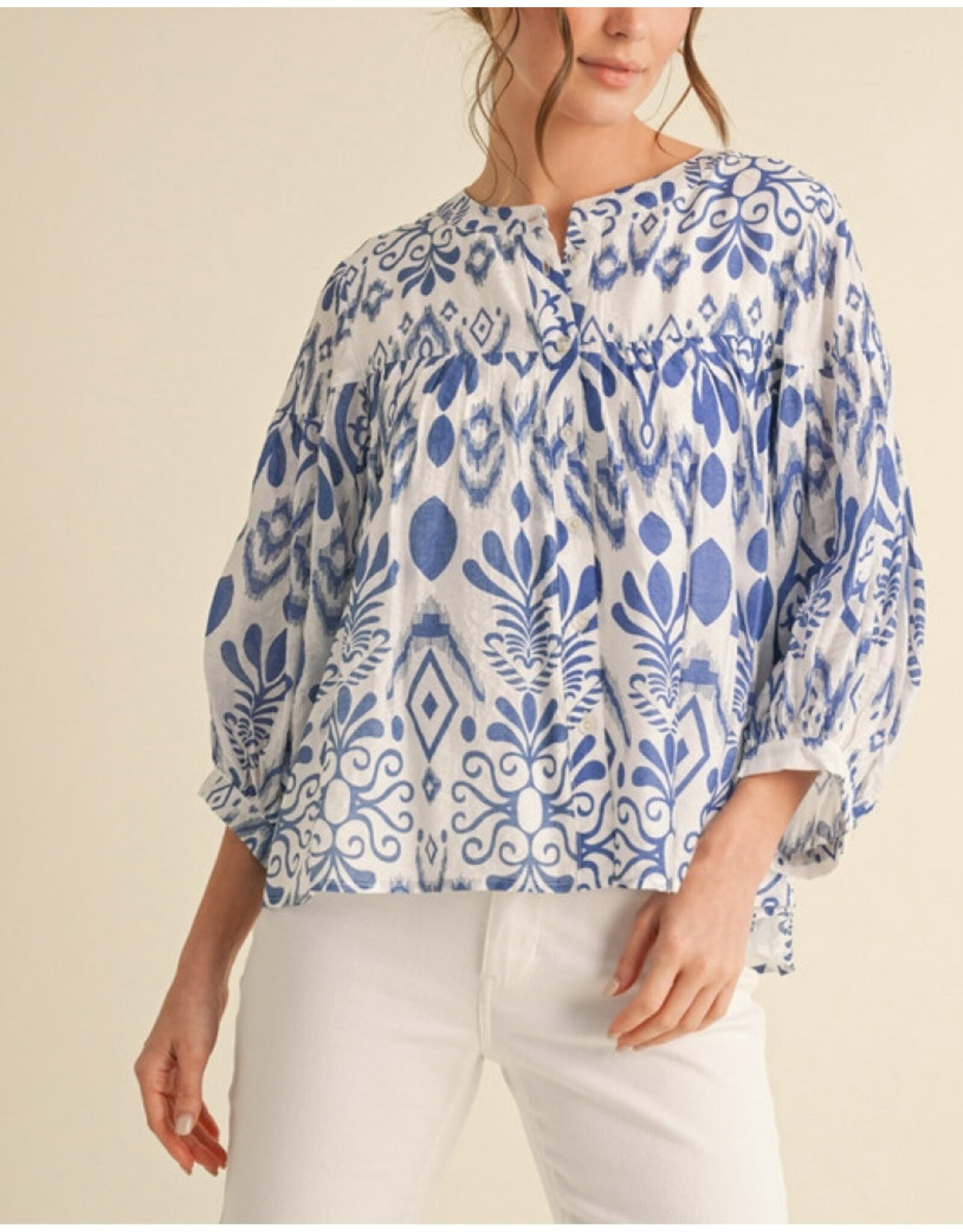 Marisol 3/4 Sleeve Chiffon Top