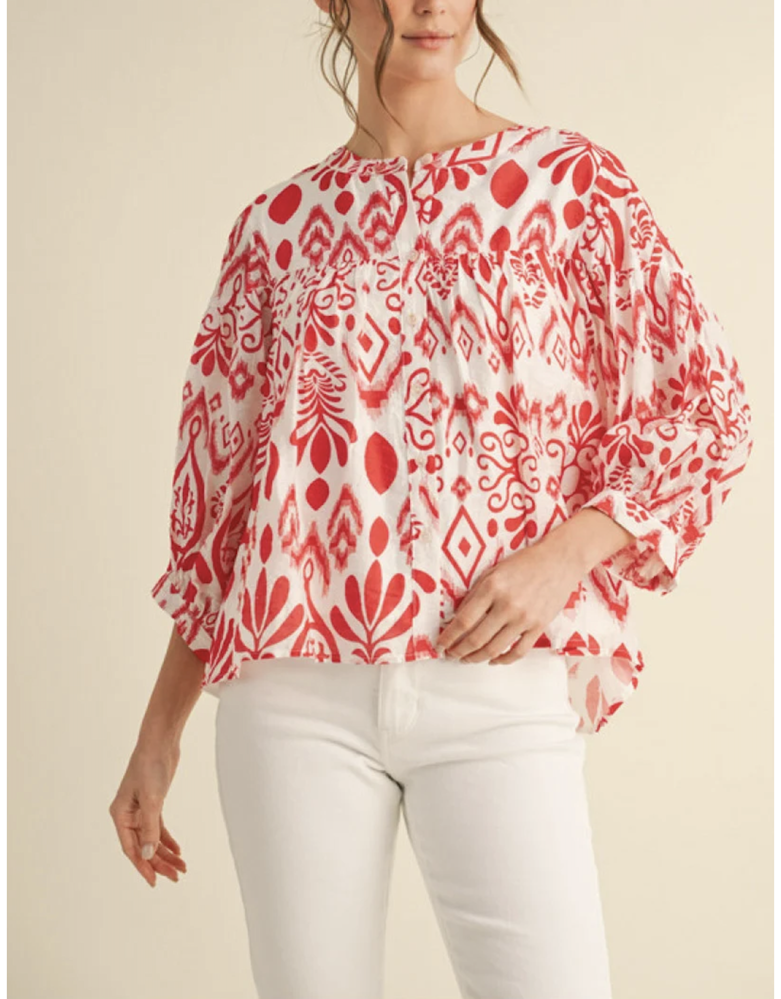 Marisol 3/4 Sleeve Chiffon Top