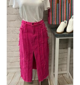 Molly Fringe Seam Denim Skirt