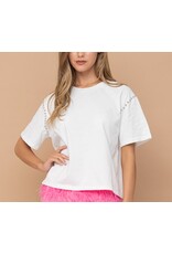 Mia Cotton Studded Crop Tee