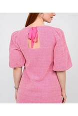 Uncle Frank Uncle Frank Geometric Eyelet Bow Back Dress