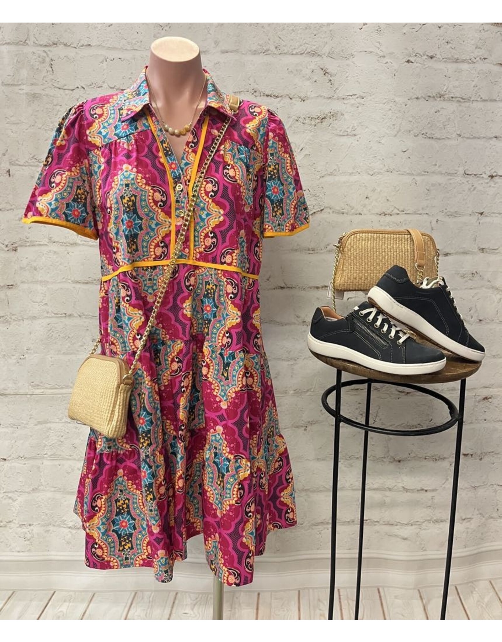 Uncle Frank Uncle Frank Medallion Tiered Dress