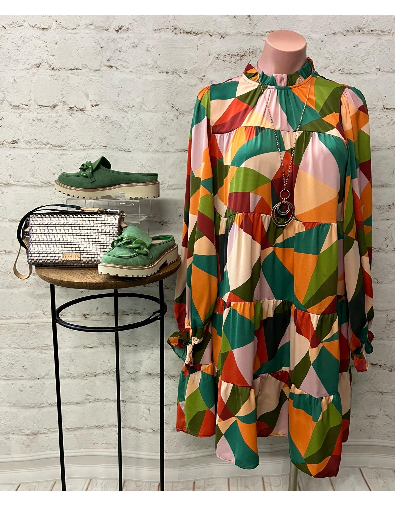 Giana Satin Print Mini Dress