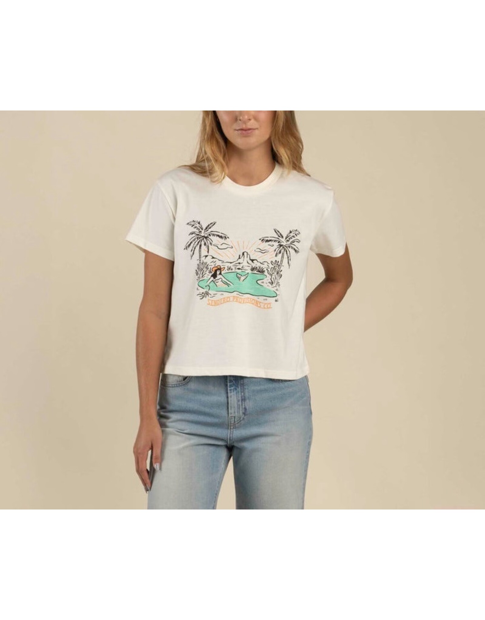 Sendero Mirage Crop Tee Vintage White