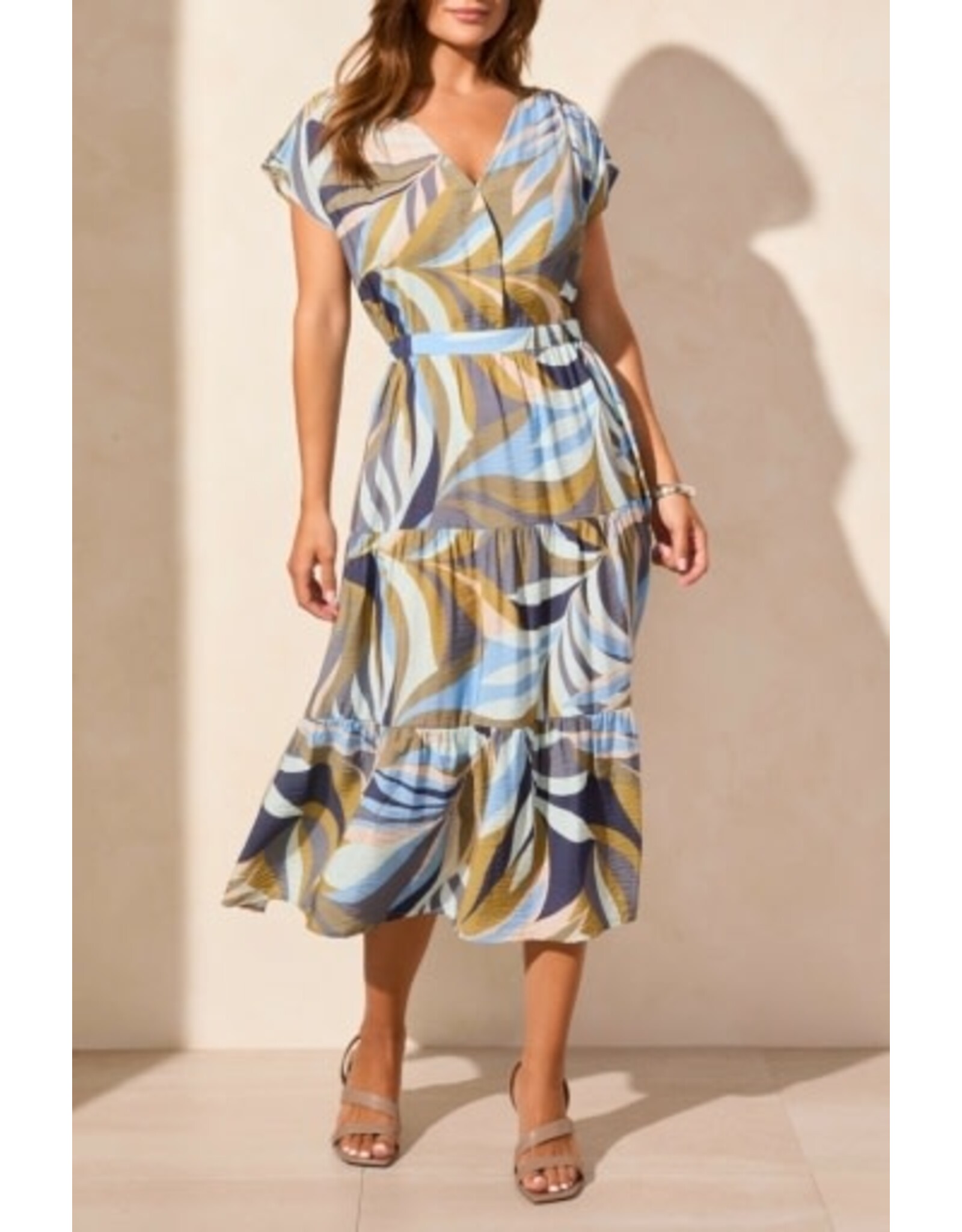 Tribal Tribal Short-Sleeve V-Neck Dress