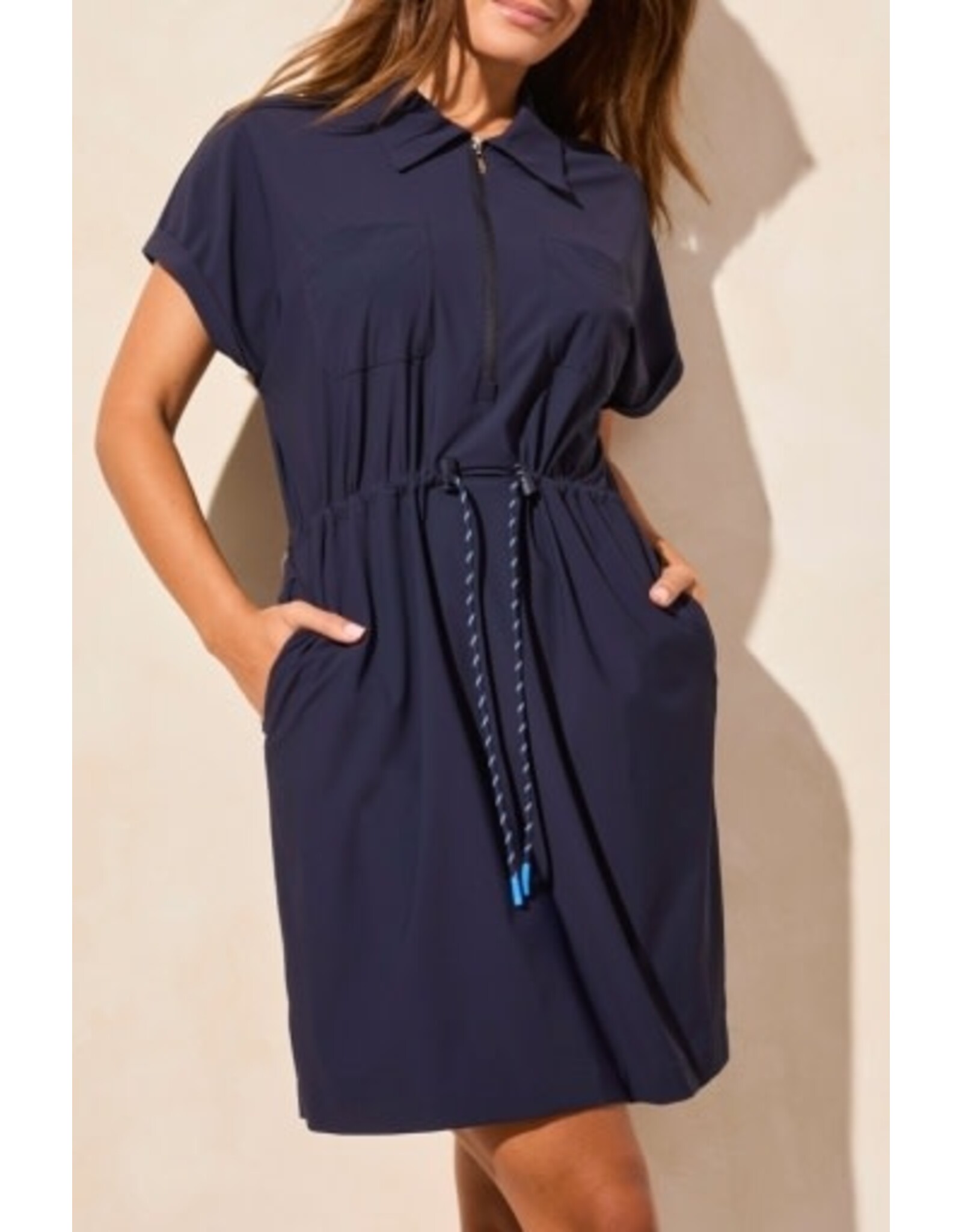 Tribal Tribal 4-Way Stretch Polo Dress with Drawcord