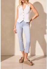 Tribal Tribal Linen Blend Lined Button-Front Vest