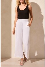 Tribal Tribal Linen Blend Ankle Pant with Hem Vent