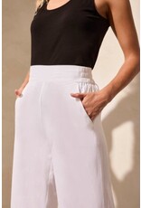 Tribal Tribal Linen Blend Ankle Pant with Hem Vent