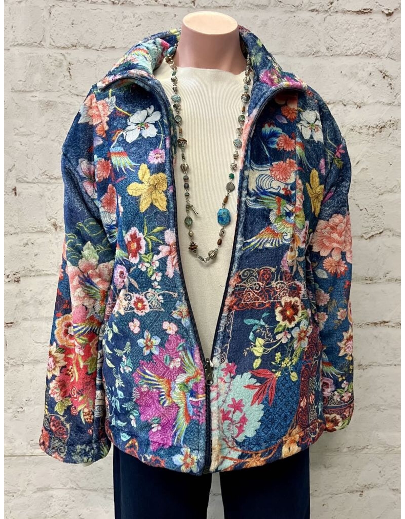 Johnny Was Johnny Was Joan Zip Sherpa Jacket Dreamer Blu