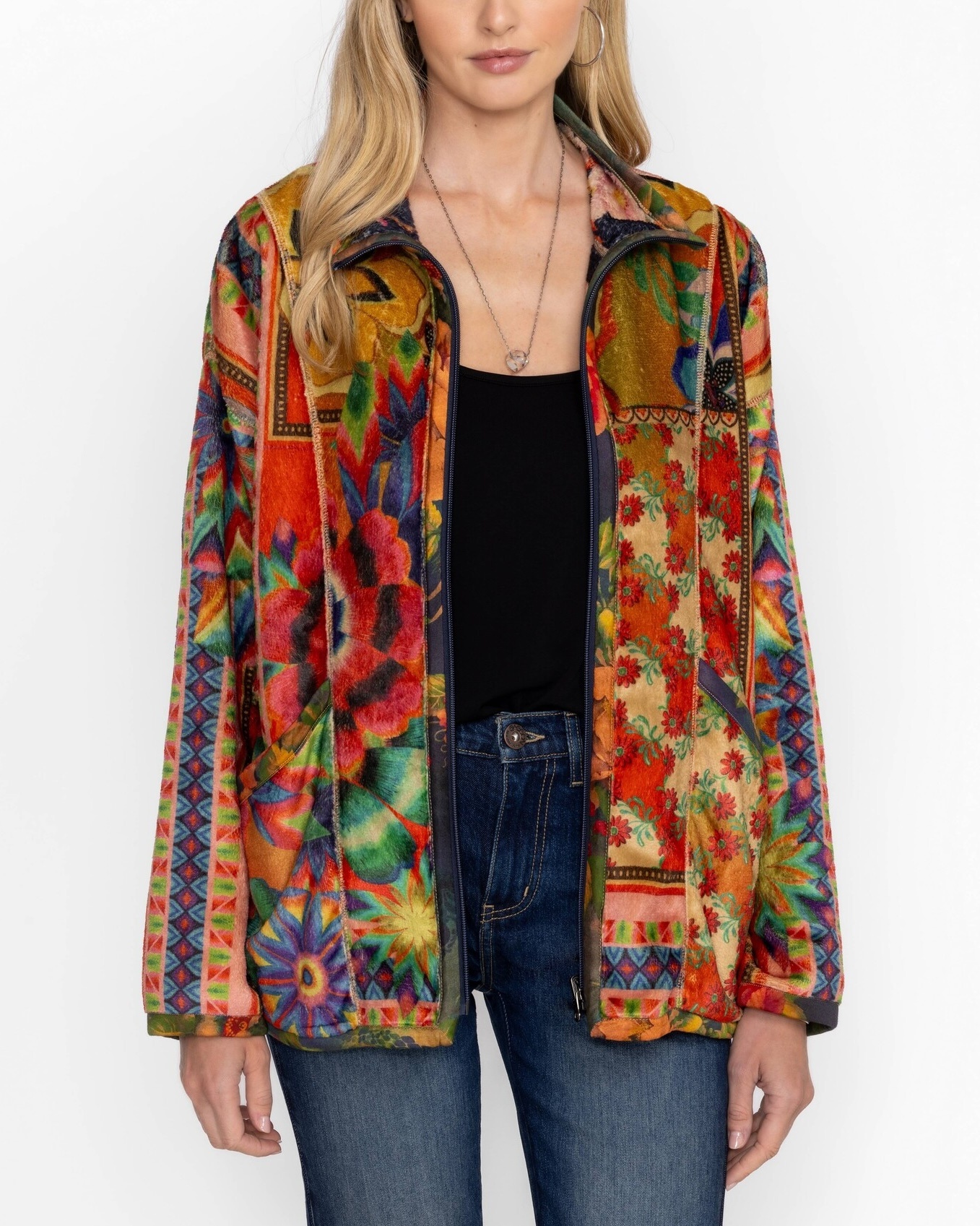 Johnny Was Joan Zip Reversible Sherpa Jacket - Blanton-Caldwell