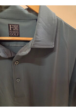 Men Dusty Teal Solid Performace Fabric Polo Shirt