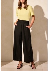 Tribal Tribal Linen Blend Ankle Pant with Hem Vent