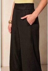 Tribal Tribal Linen Blend Ankle Pant with Hem Vent
