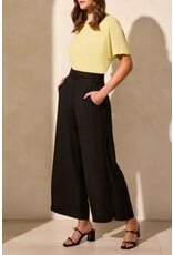 Tribal Tribal Linen Blend Ankle Pant with Hem Vent