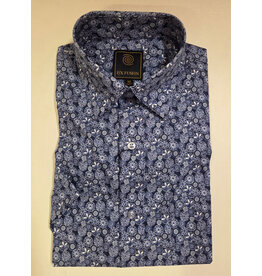 Floral Circle Print Short Sleeve Shirt
