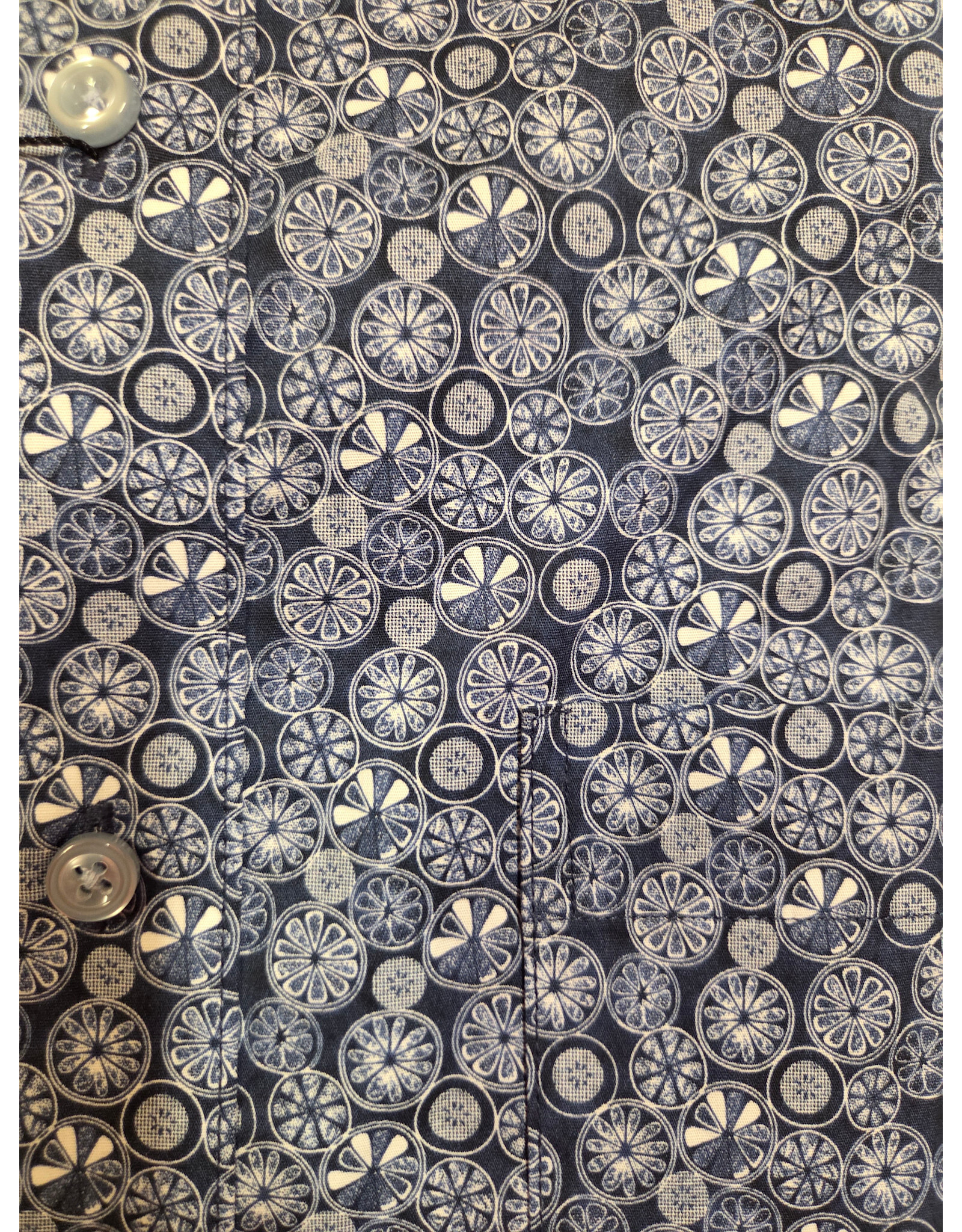 Floral Circle Print Short Sleeve Shirt