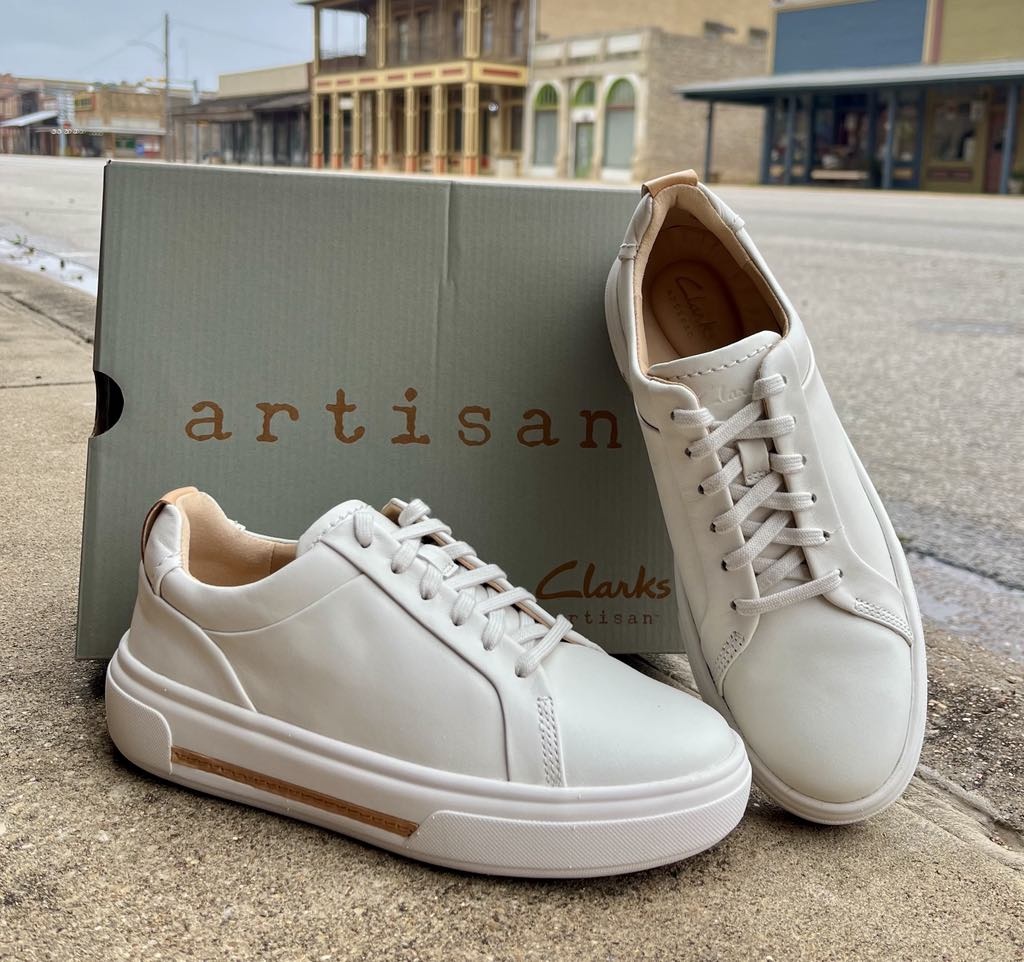 Clarks Hollyhock Walk Off White Leather Sneaker - Blanton Clarks Hollyhock Walk Off White Leather Sneaker - Blanton