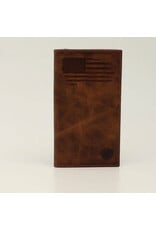 Ariat Ariat Mens Rodeo Distressed Stitched USA Flag Logo Shield Wallet