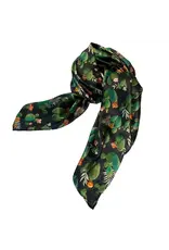 Wild Rag Silk Cactus Scarf 33x33 Black