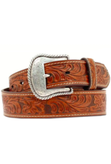 Nocona Tan Floral Embossed Western Belt